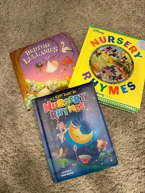 3 bedtime books- Disney Nursery Rhymes Book w/ CD